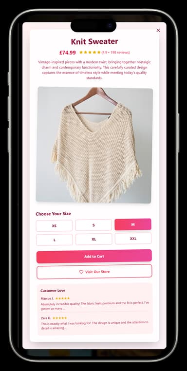 Interactive product cards